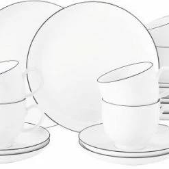 Seltmann Weiden Lido Black Line Kaffeeservice 18-teilig Rund