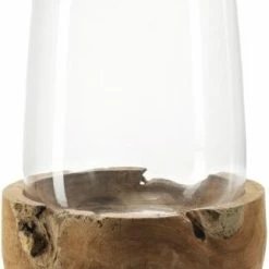 Leonardo Windlicht TERRA 45 Cm Mit Teaksockel