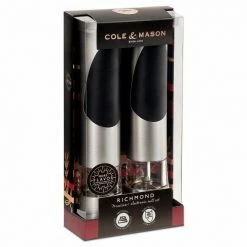 Cole & Mason Richmond Elektronische Salz- Und Pfeffermühle, Geschenkset, Ungefüllt, 21,5 Cm -KitchenAid Shop 220 H90180P US Richmond Packaging Angle