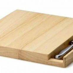 Continenta Käsebrett Aus Gummibaumholz Mit Messer 25 Cm