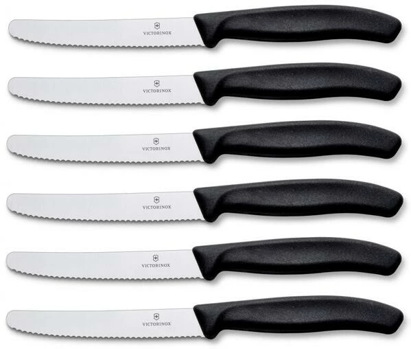 Victorinox SwissClassic Tafelmesser Standard Mit Wellenschliff, 11 Cm, Schwarz, 6-teilig 3 Victorinox SwissClassic Tafelmesser Standard Mit Wellenschliff, 11 Cm, Schwarz, 6-teilig
