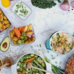 Eschenbach Flacher Topf Mit Deckel Cook & Serve In Petrol 18 Cm / 0,6 Liter -KitchenAid Shop COOK SERVE Meal Prep AsiaOnePot 300dpi 1 1