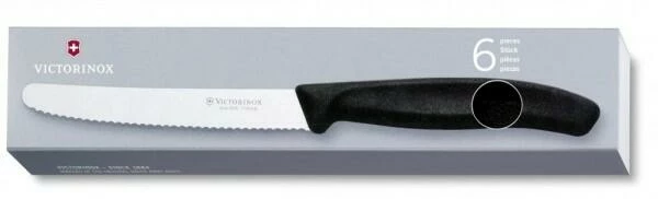 Victorinox SwissClassic Tafelmesser Standard Mit Wellenschliff, 11 Cm, Schwarz, 6-teilig 4 Victorinox SwissClassic Tafelmesser Standard Mit Wellenschliff, 11 Cm, Schwarz, 6-teilig – Bild 2