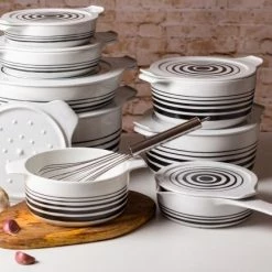Eschenbach Flacher Topf Mit Deckel Cook & Serve In Stripes 24 Cm / 1,2 Liter / 5,5 Cm 9 Eschenbach Flacher Topf Mit Deckel Cook & Serve In Stripes 24 Cm / 1,2 Liter / 5,5 Cm -KitchenAid Shop Cook Serve stripes 05 6