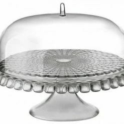 Guzzini Tortenplatte Tiffany Mit Fuß Und Haube In Grau